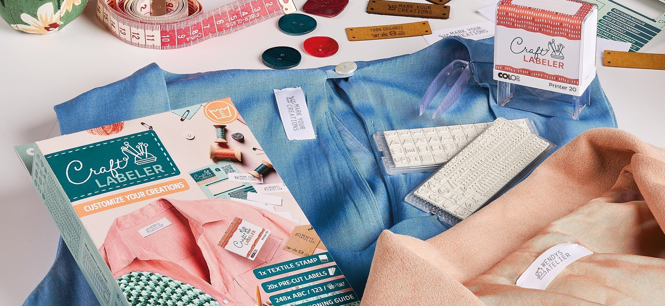 Colop Craft Labeler – Textilstempel-System für Handmade-Labels