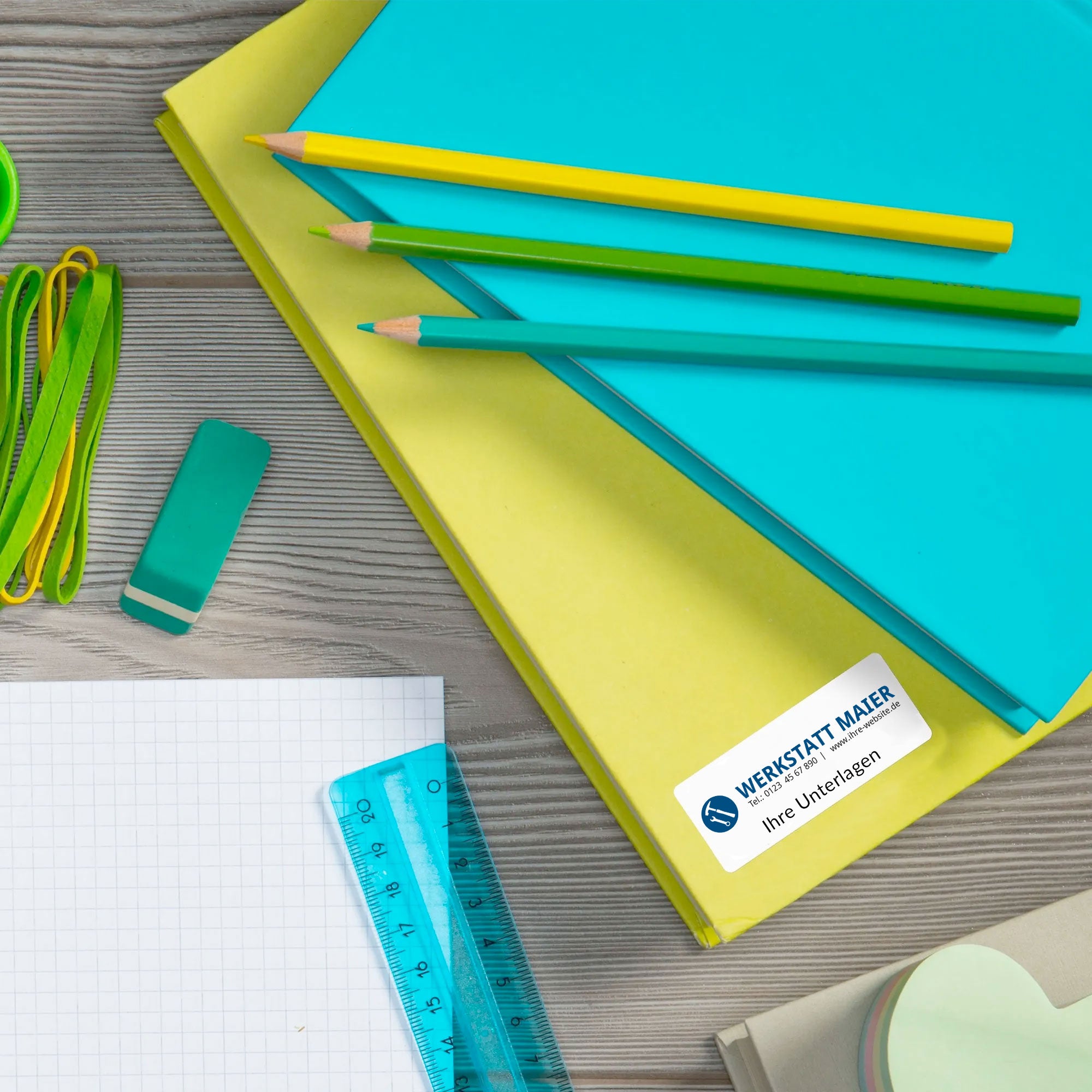 Adressaufkleber mit Logo — Design-Variante 3