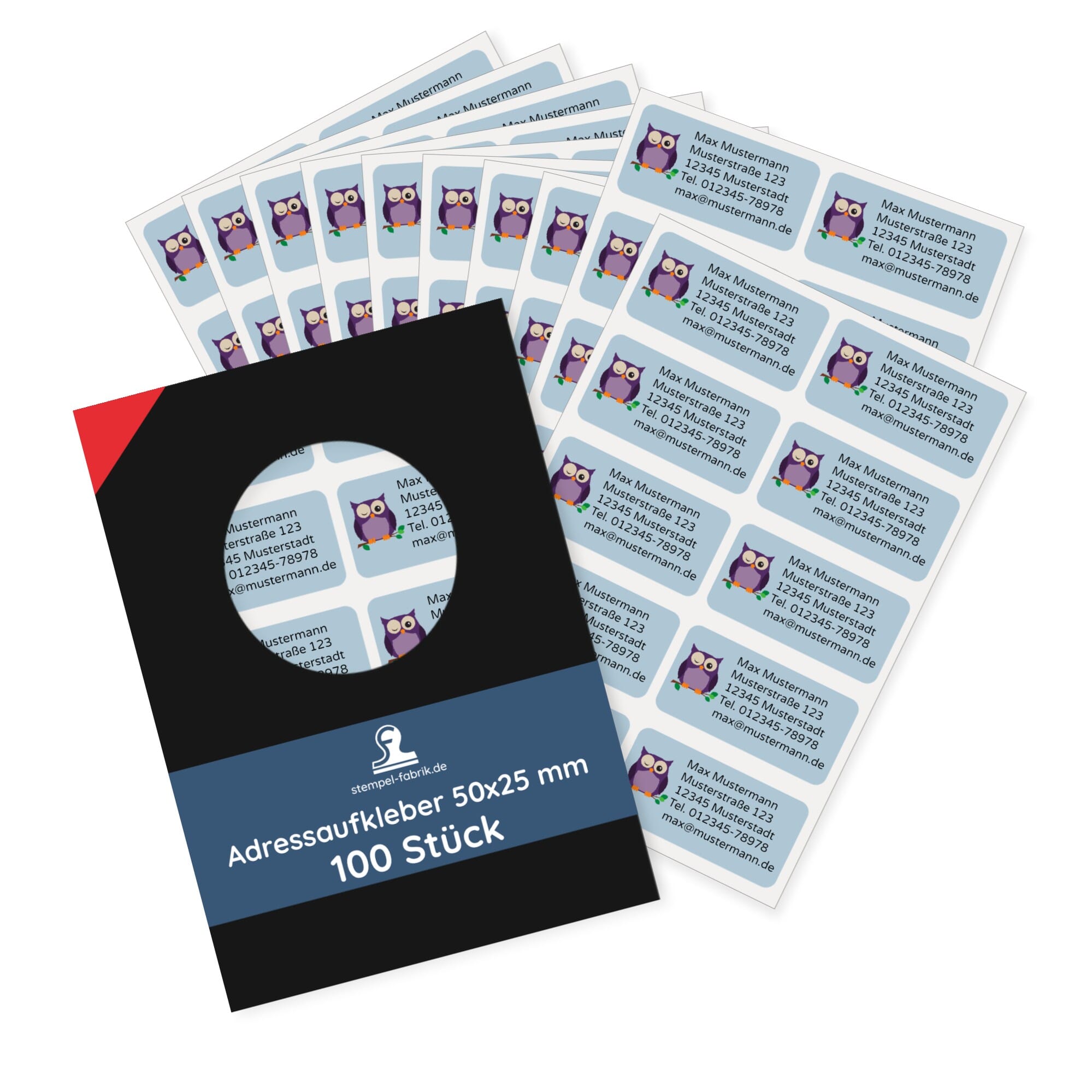 Personalisierte Adressaufkleber / Namensaufkleber für Schule, Kita & Co. (50x25 mm/100 Stück) - kinder-druckerei.de