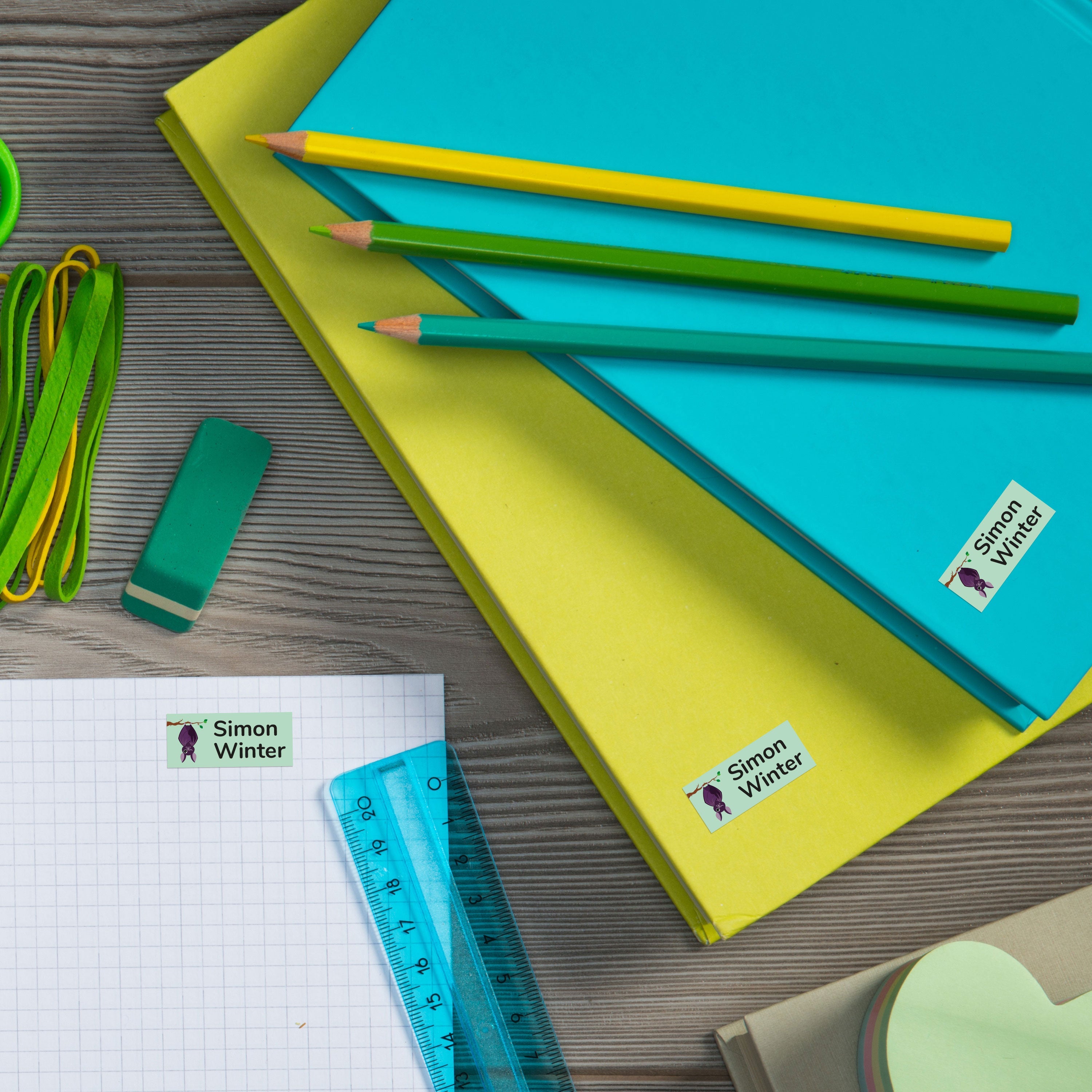 Kleine Namensaufkleber 2-zeilig für Kinder (30 Stück 30x13 mm) - kinder-druckerei.de