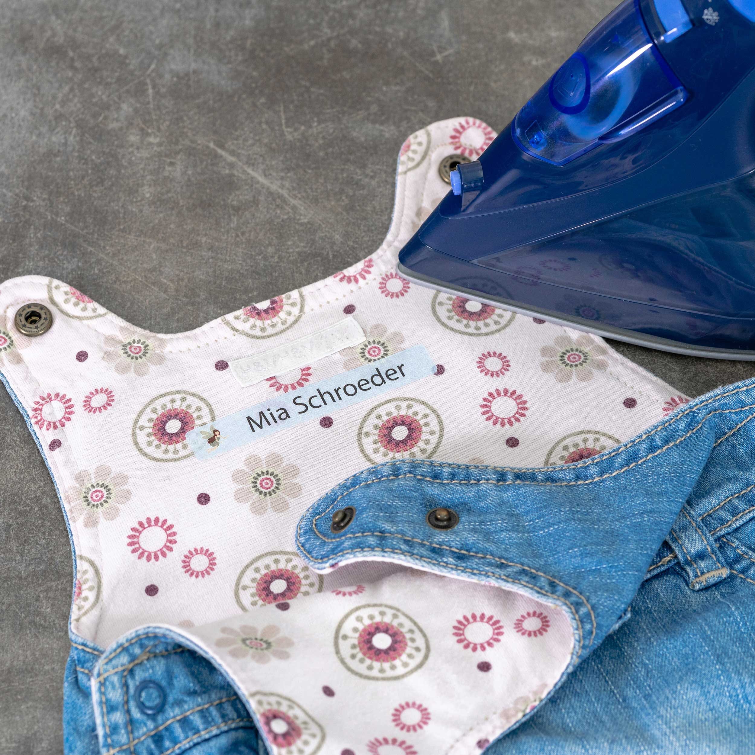 Bügeletiketten für Kinder mit verschiedenen Motiven (Set mit 200 Etiketten) - kinder-druckerei.de