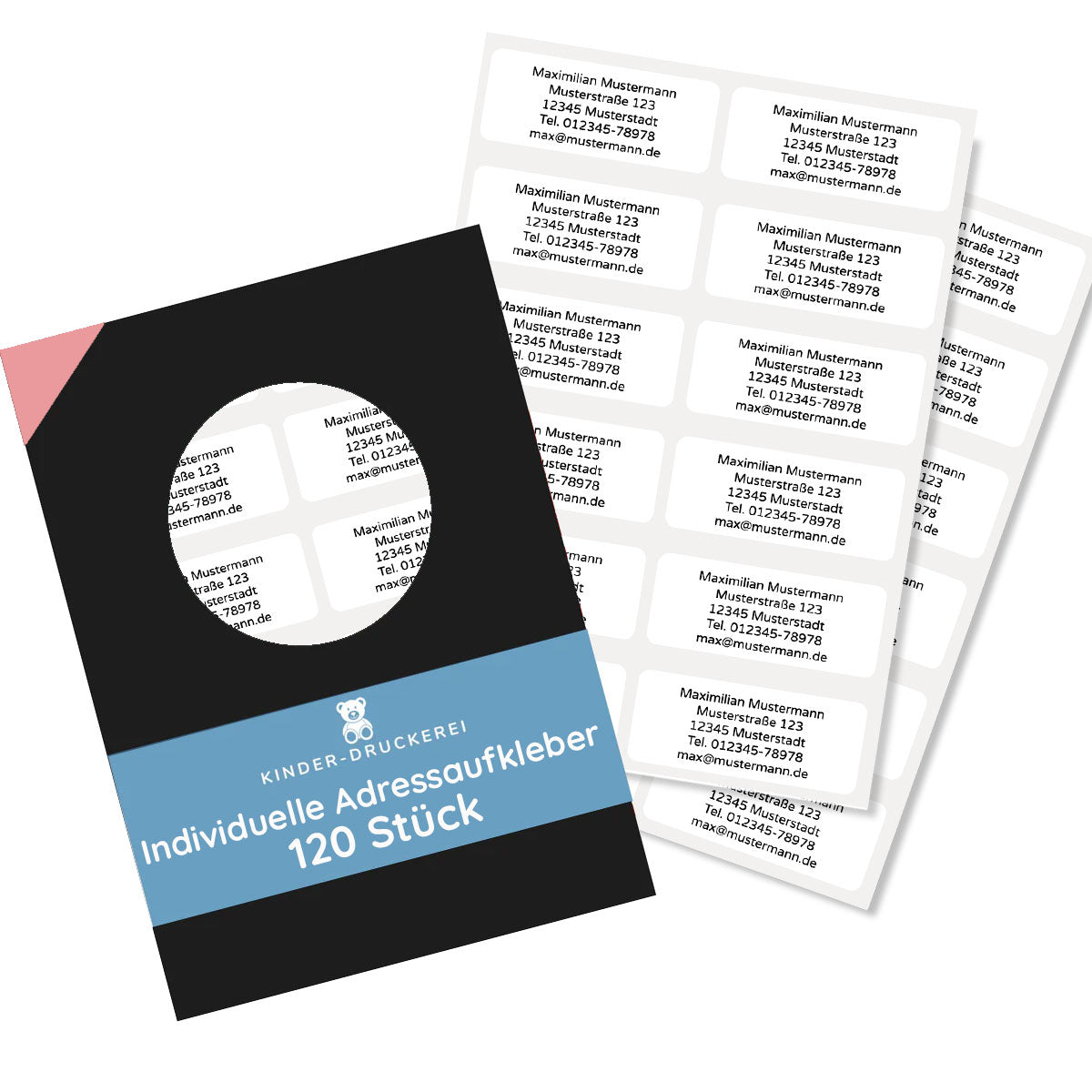 120 Stück Individuelle Adressaufkleber (50x20mm) - kinder-druckerei.de