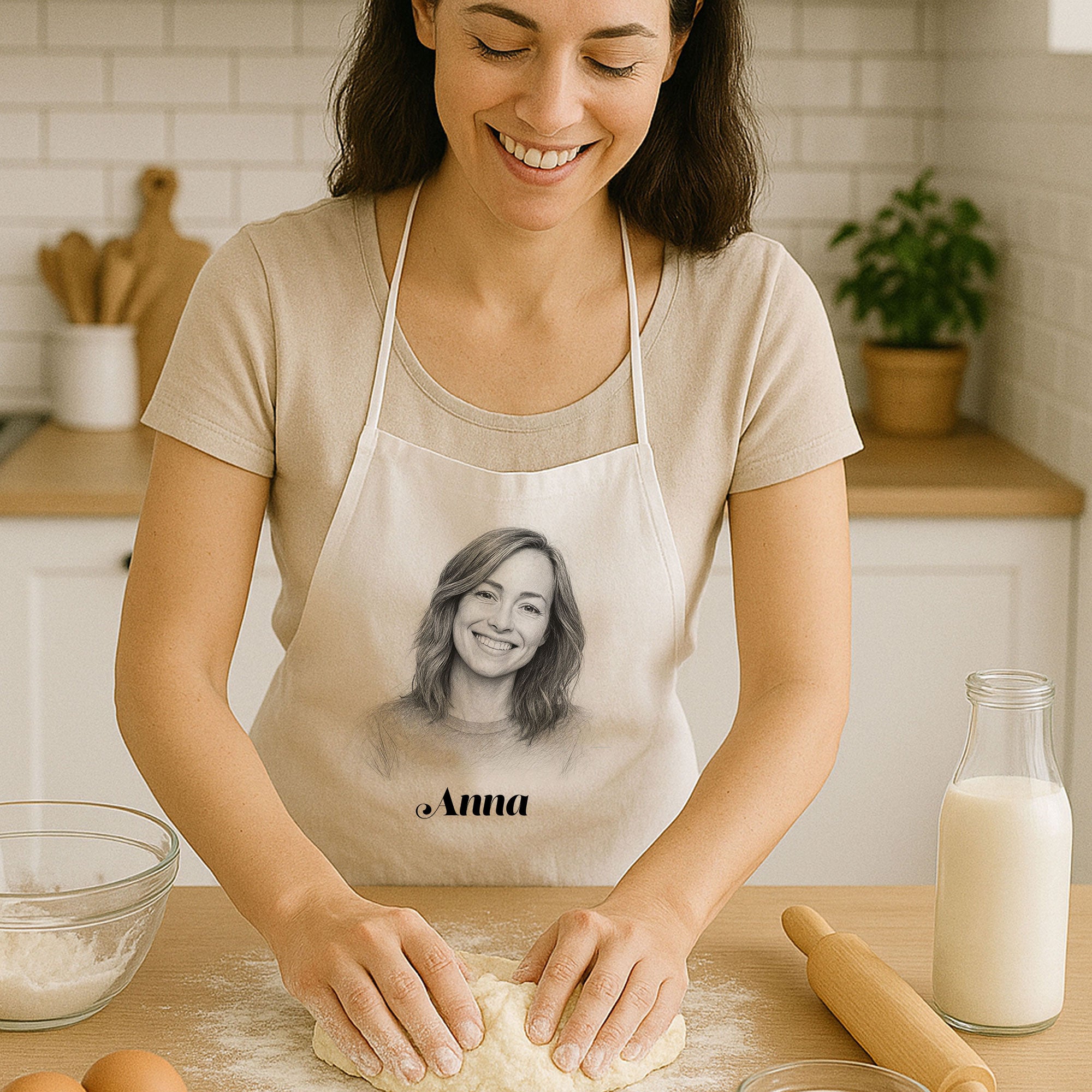 Schürze mit Bleistiftzeichnung & Text - kinder-druckerei.de