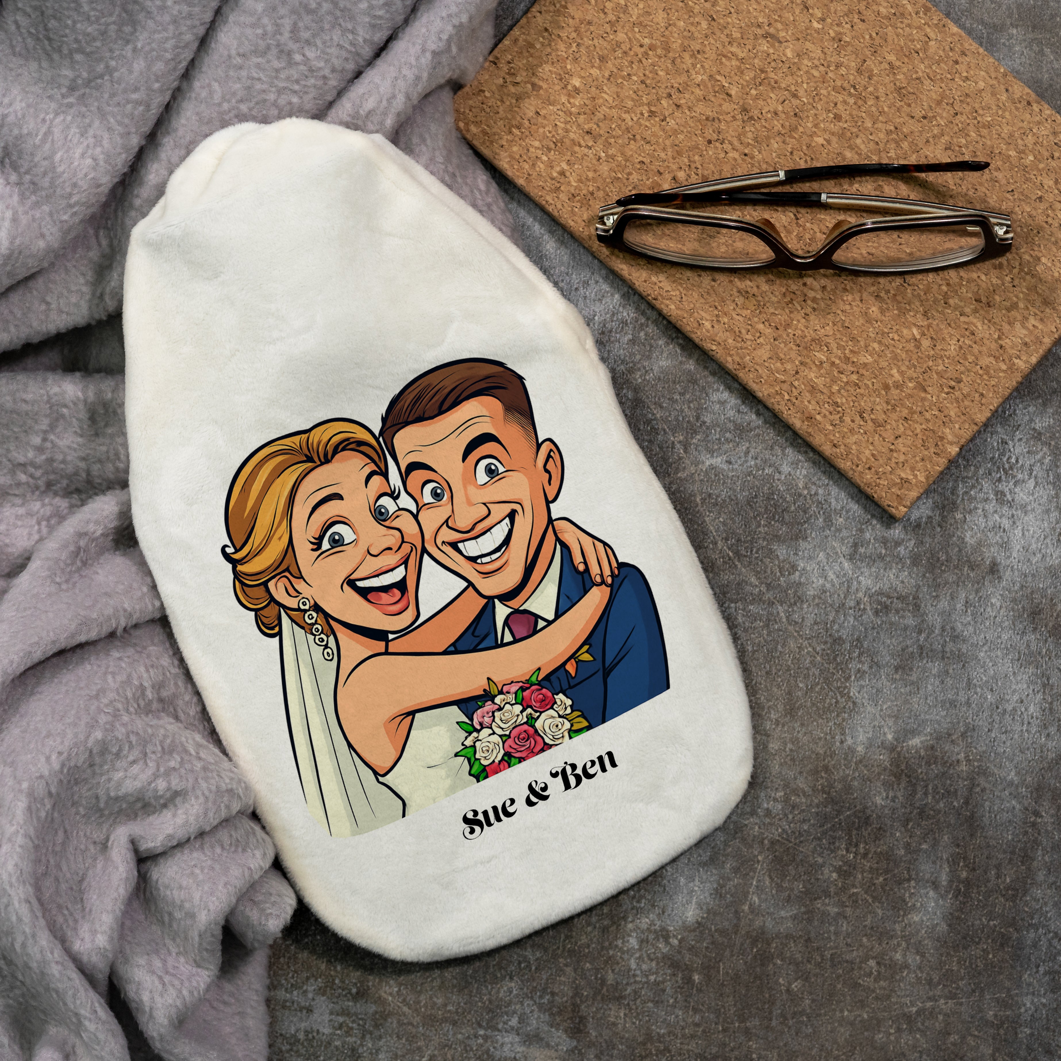 Wärmflasche mit Karikatur & Text - kinder-druckerei.de