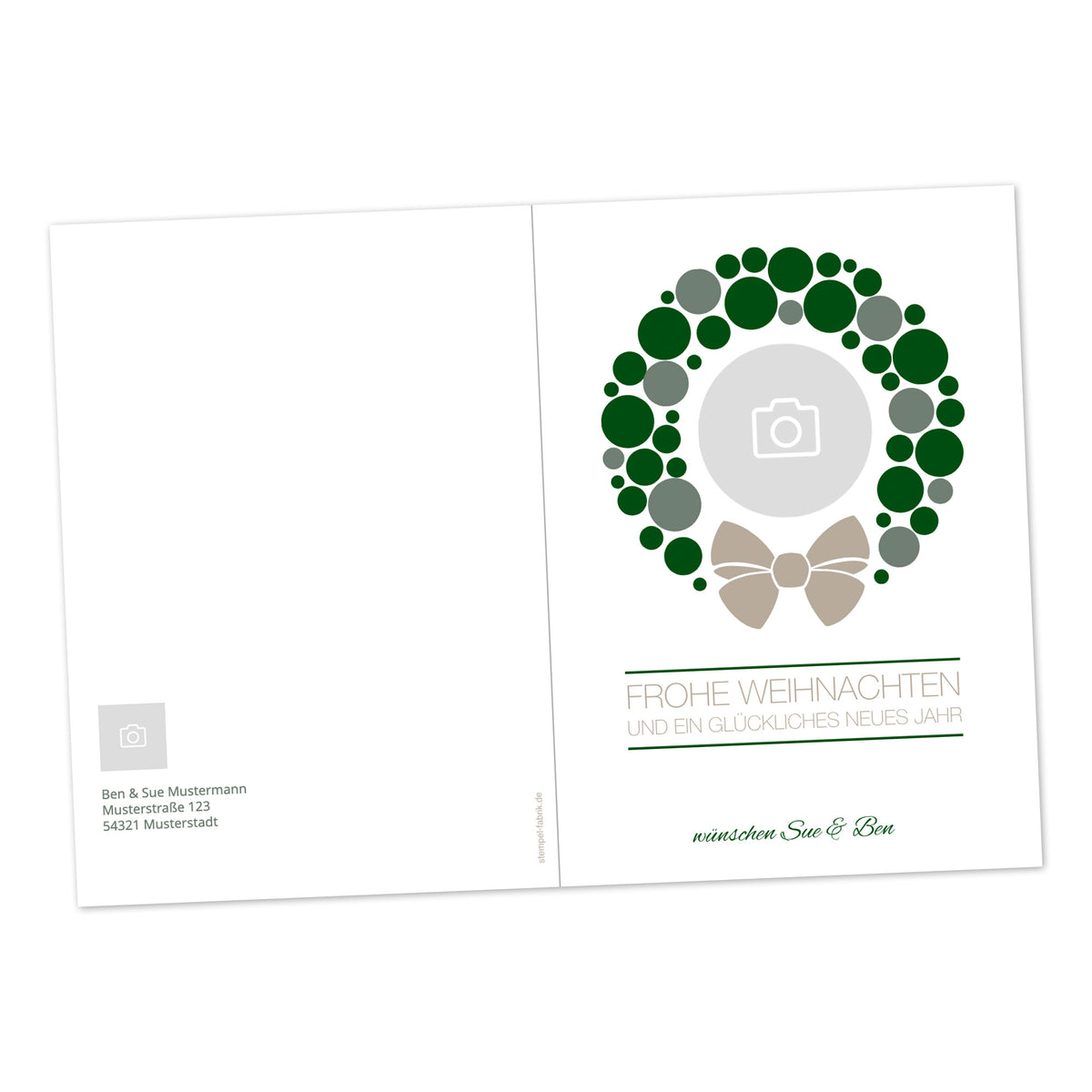 Grußkarten / Weihnachstkarte DIN A6 mit Umschlag - Weihnachtsmotiv personalisiert mit Logo oder Name