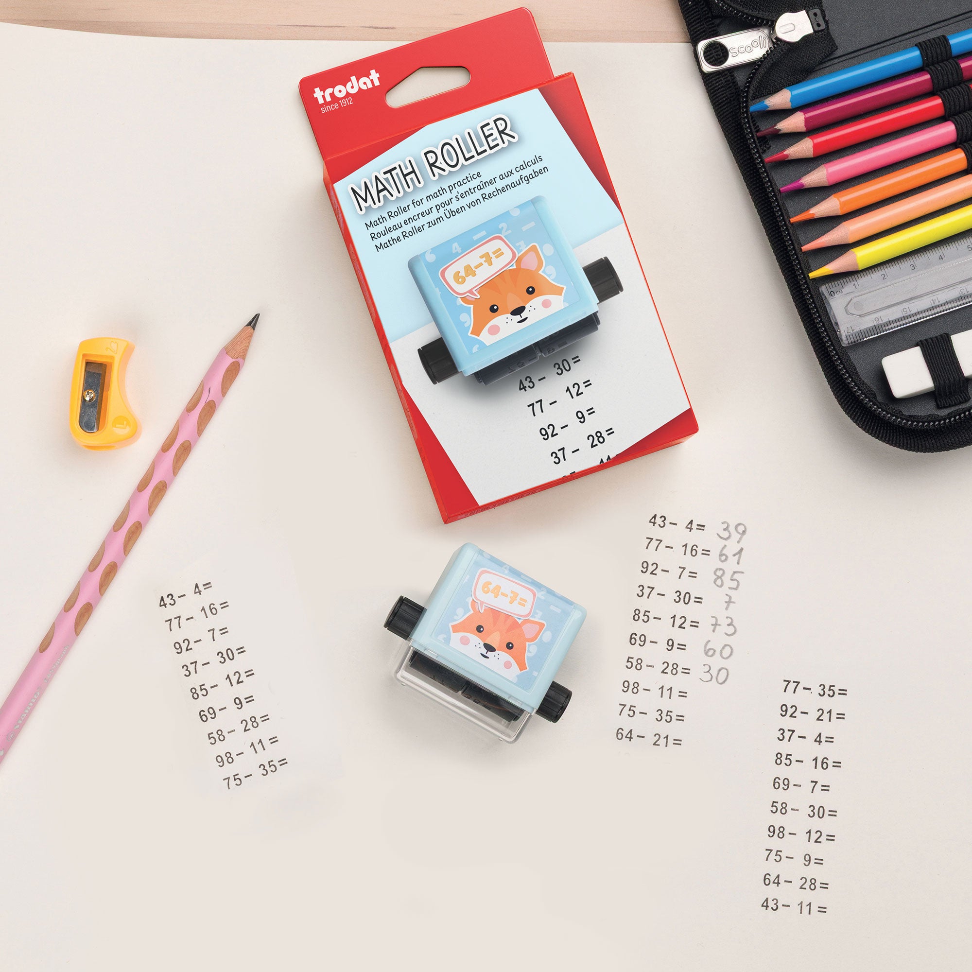 Trodat Little Dots Rechenrally™ Rouleau encreur Multiplication Calcul