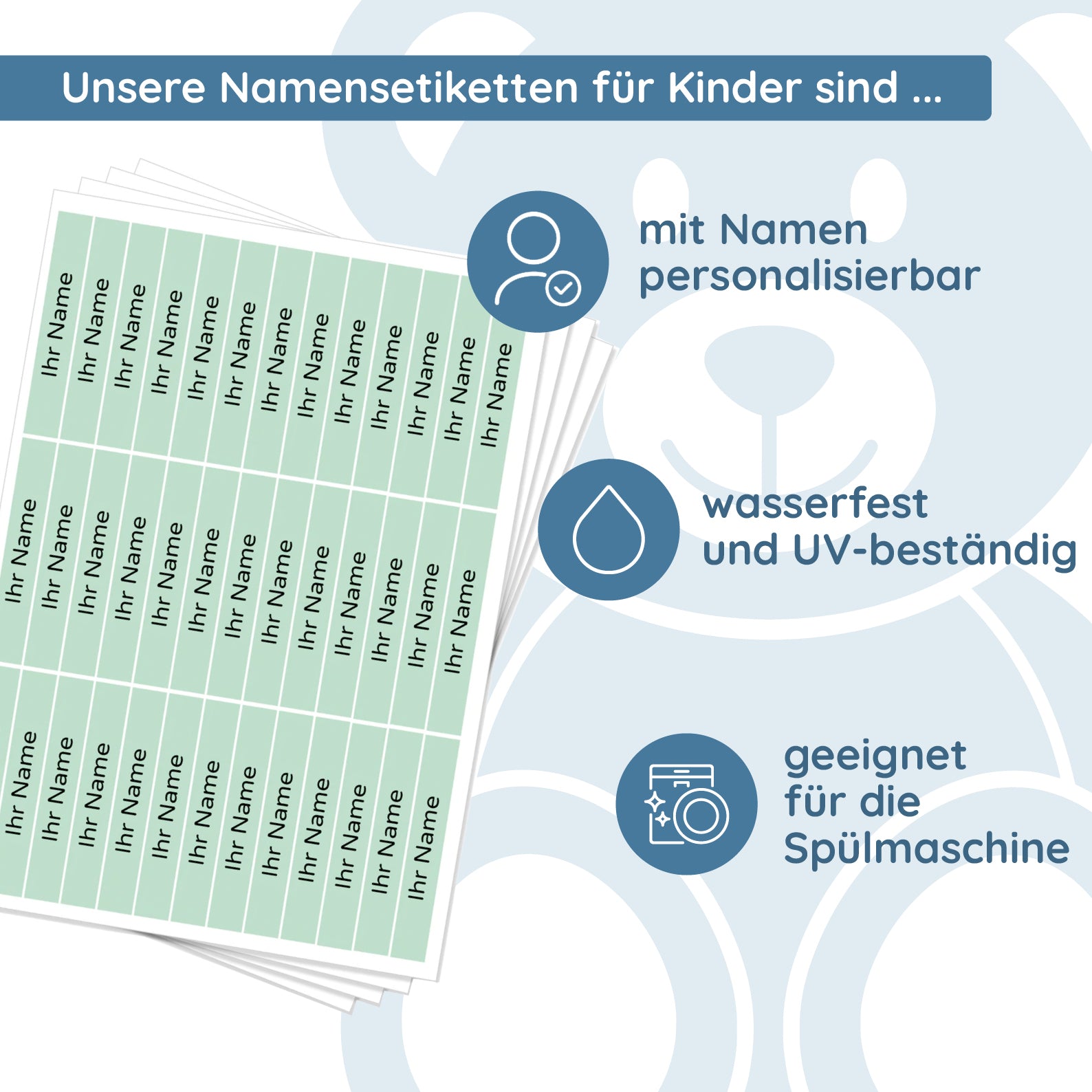 Namensetiketten / Namensaufkleber für Kinder 49x8 mm - kinder-druckerei.de