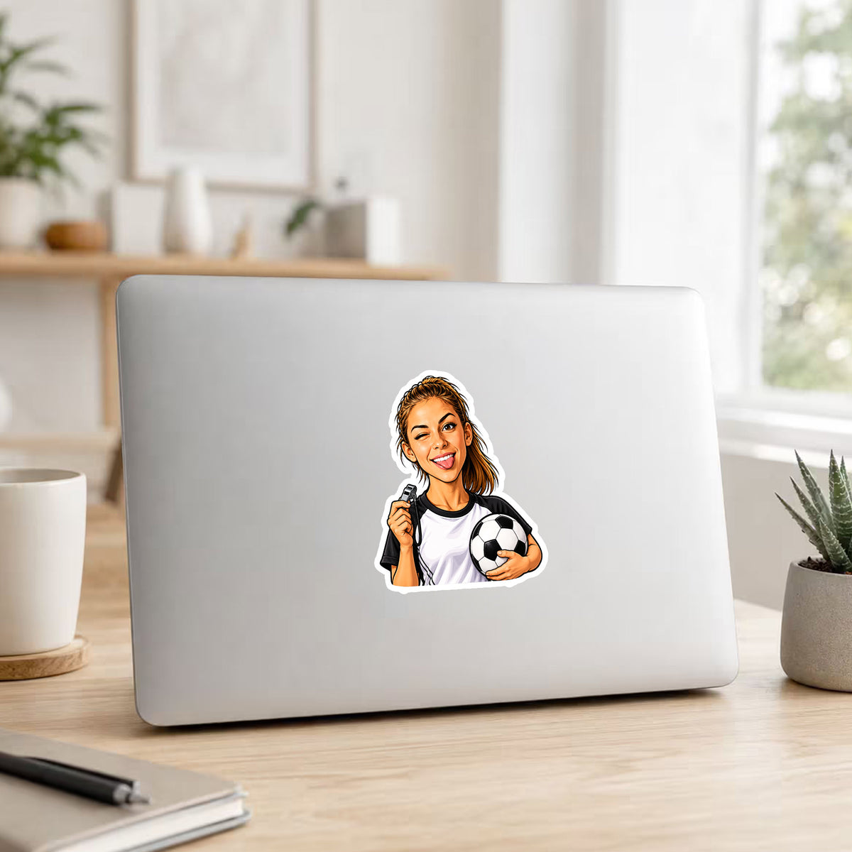 Fußball-Fan Karikatur-Sticker nach Foto – konturgeschnitten - kinder-druckerei.de