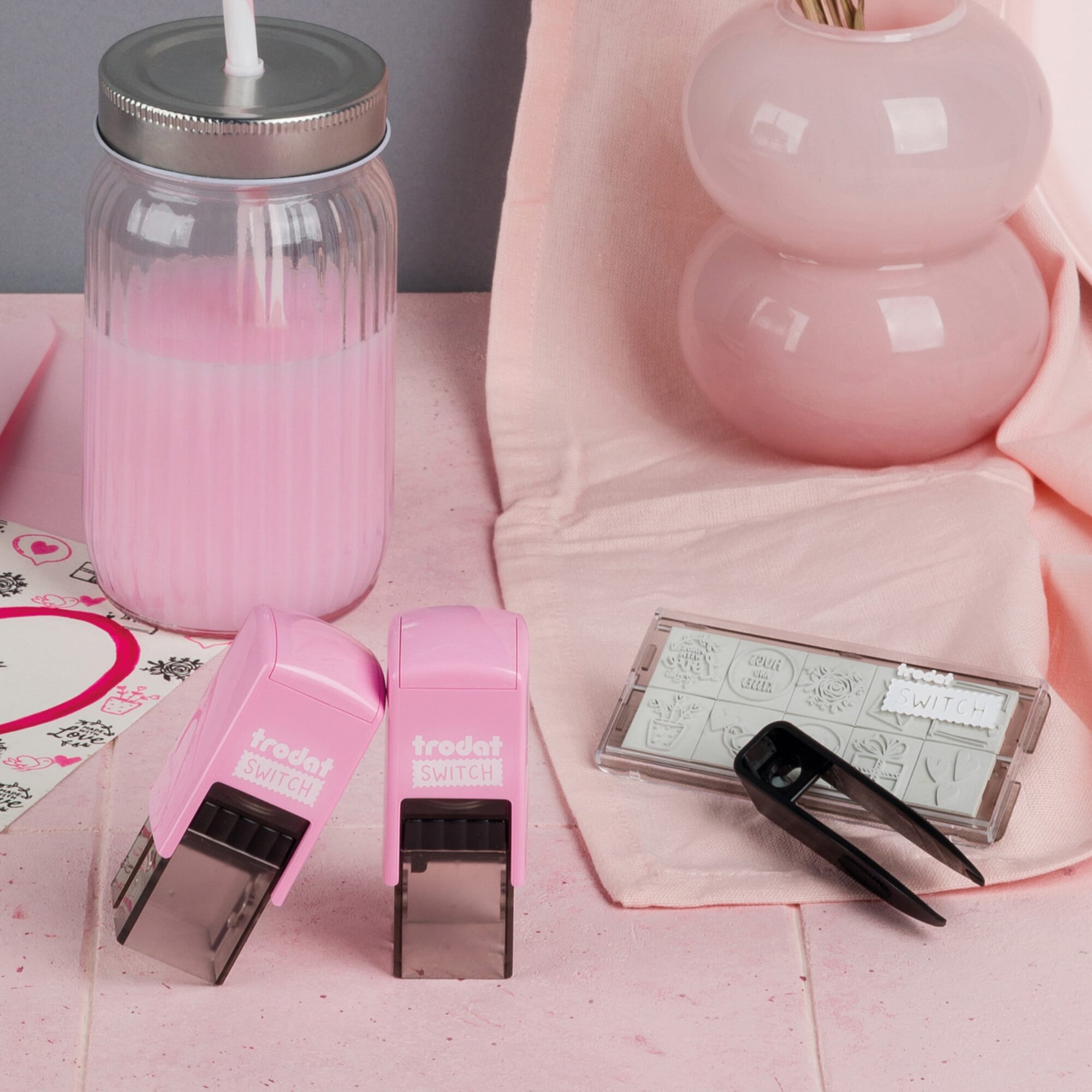 Trodat switch "Liebesbotschaften" DIY Stempel (20x20 mm)