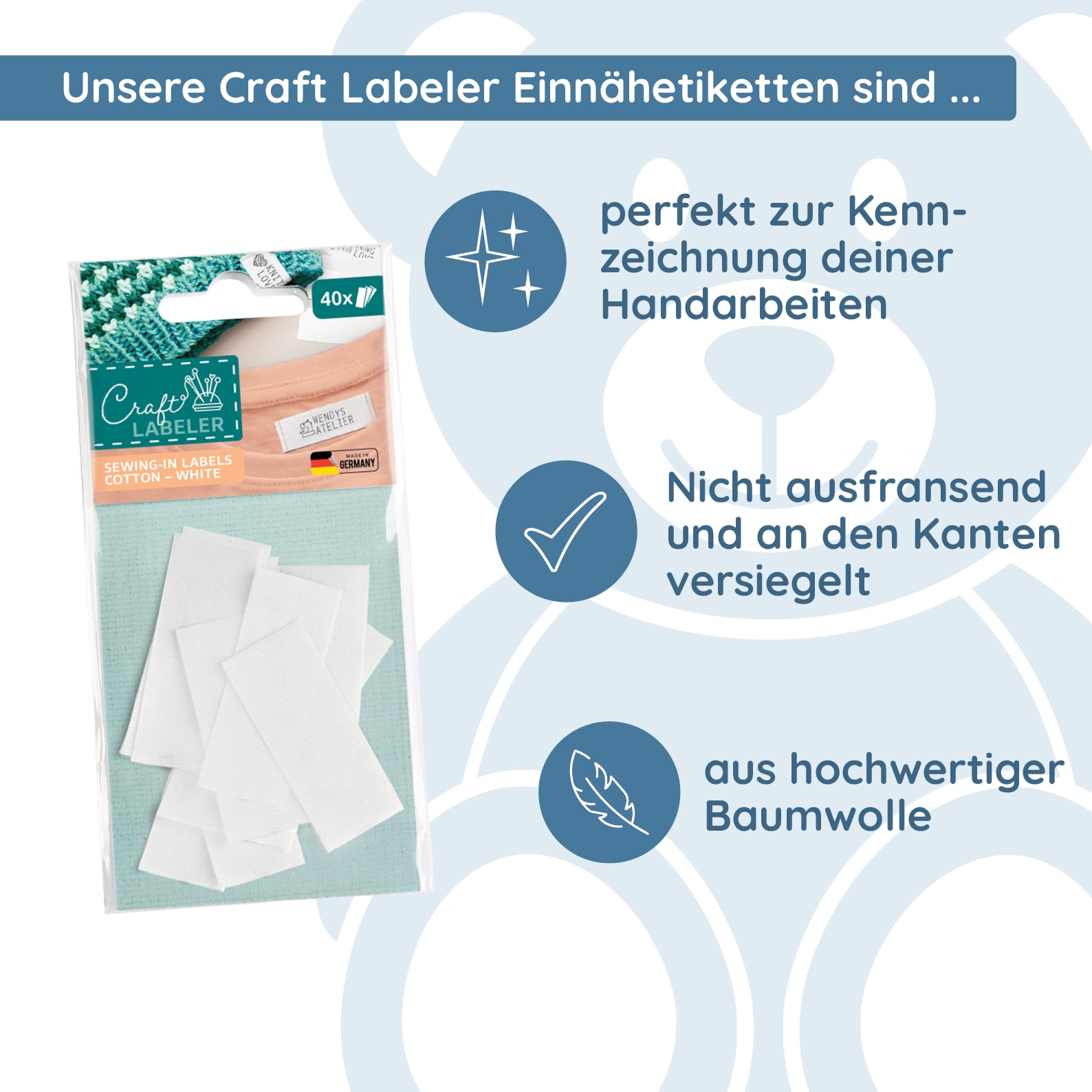 Colop Craft Labeler - Einnähetiketten Baumwolle - kinder-druckerei.de