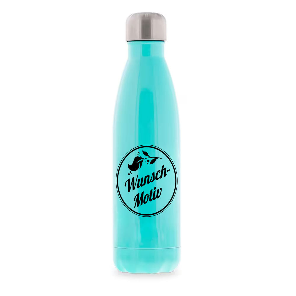 Thermosflasche / Isolierflasche aus Edelstahl mit individuellem Schwarzdruck