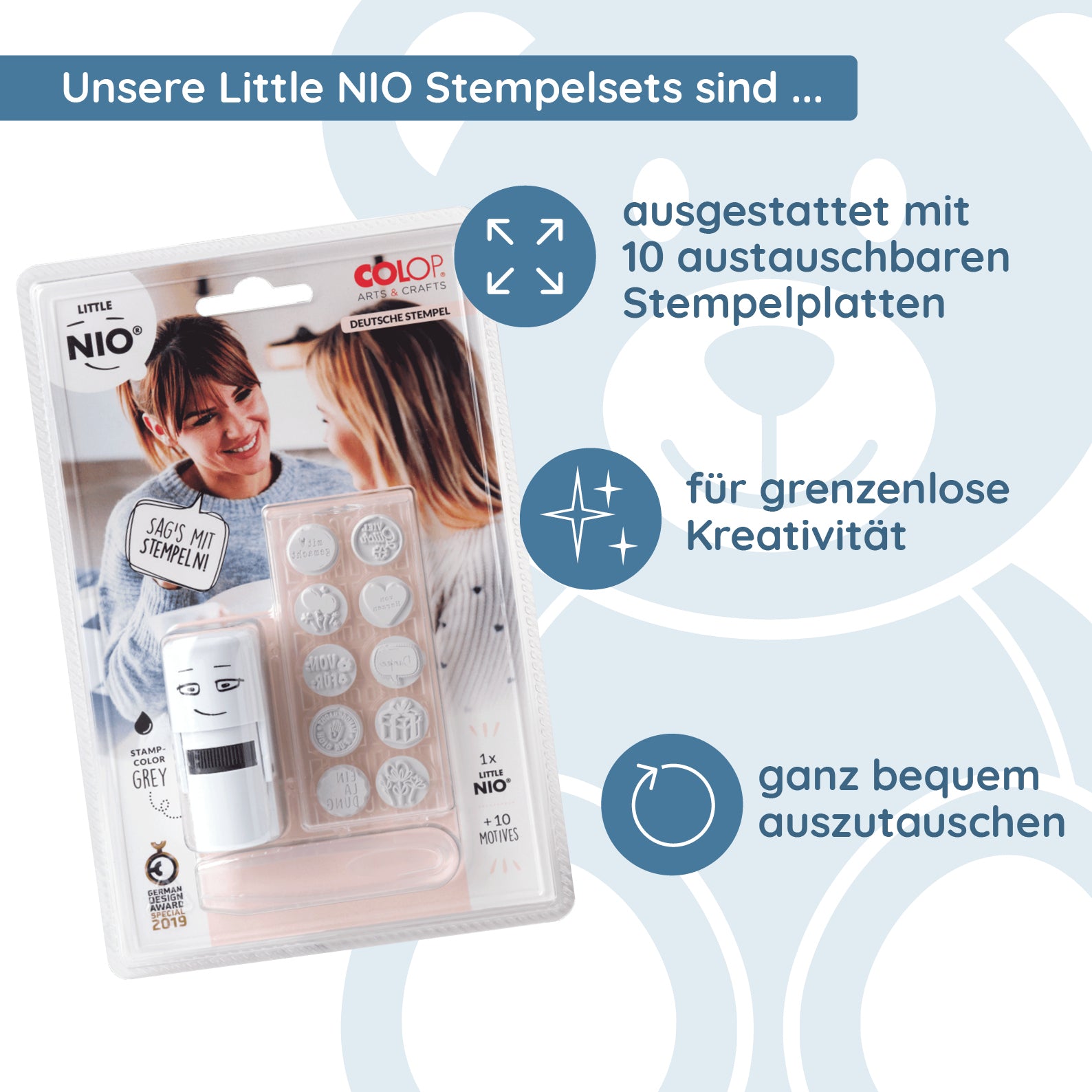 Little NIO Deutsch Stempelset - kinder-druckerei.de