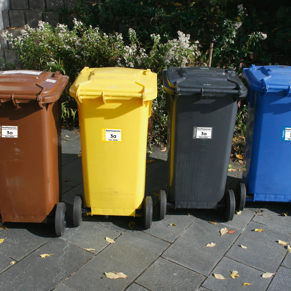 Mülltonnenaufkleber Set (4 Stück) – individuell gestaltbar, 19 x 14 cm - kinder-druckerei.de