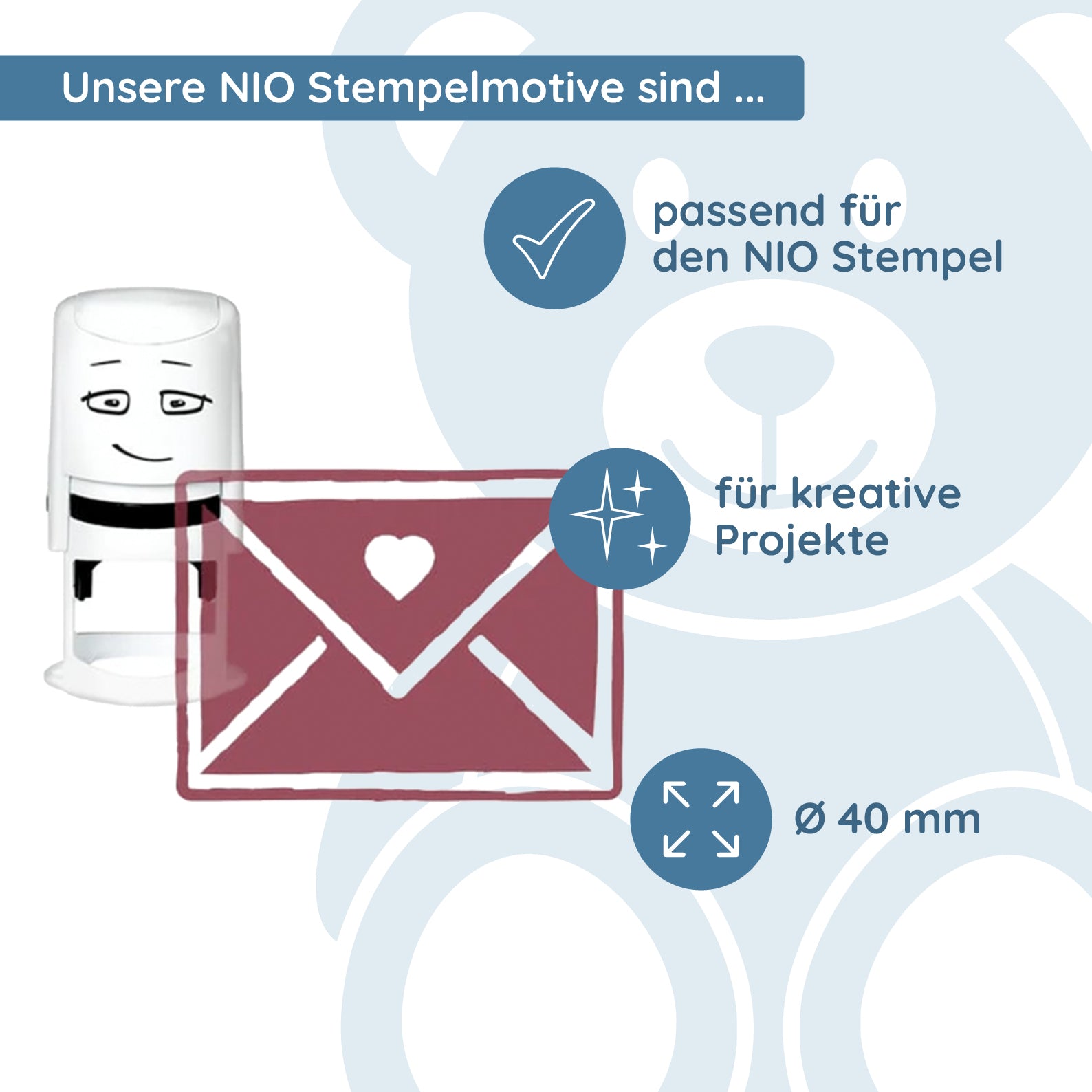 NIO Stempelmotiv - love envelope-Vintage - kinder-druckerei.de