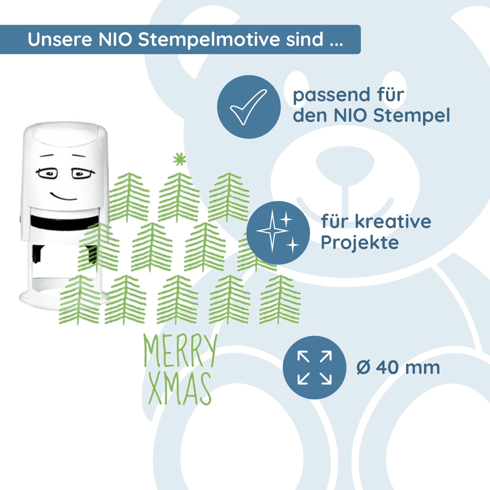 NIO Stempelmotiv - merry xmas-sharewood forest - kinder-druckerei.de