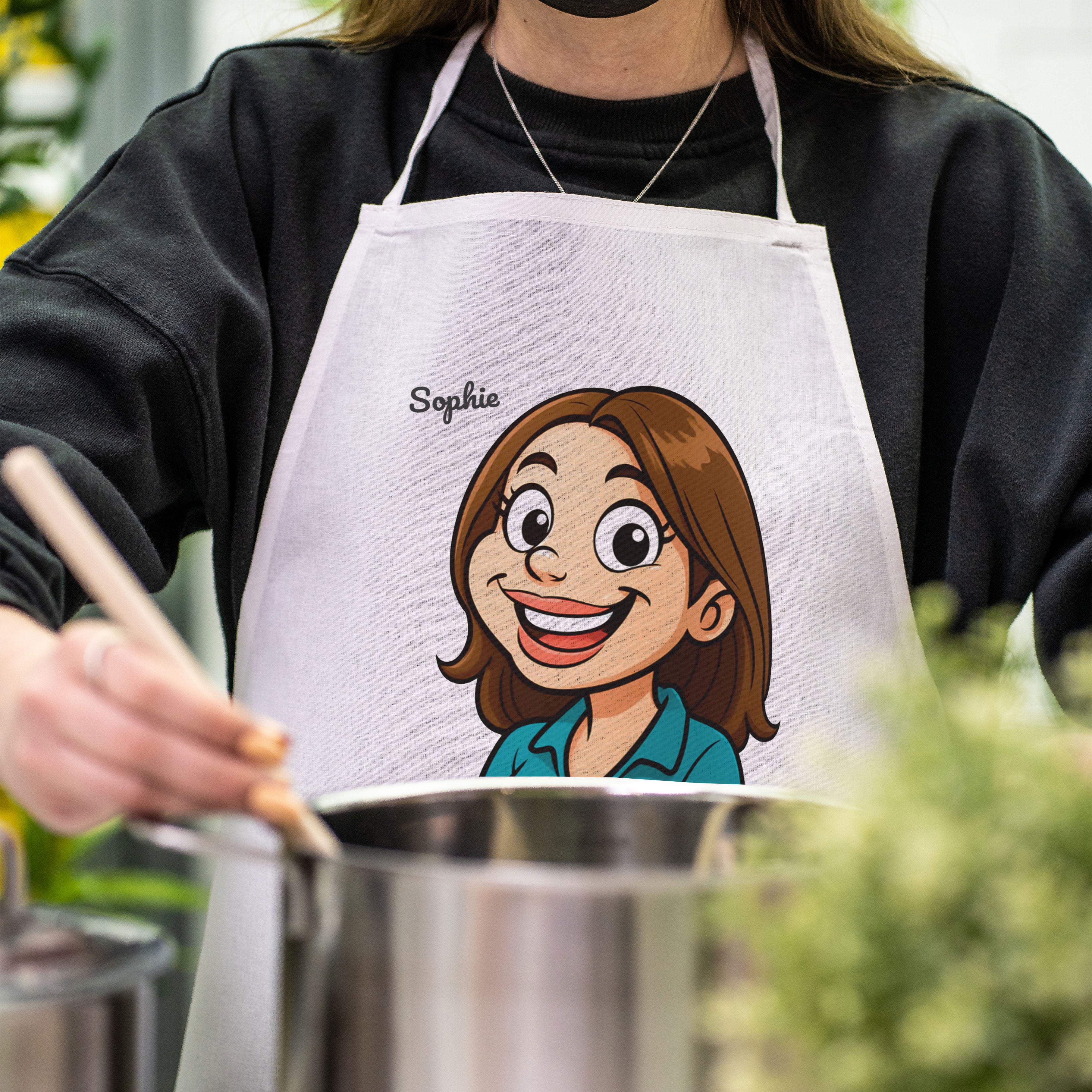 Apron with Caricature & Text
