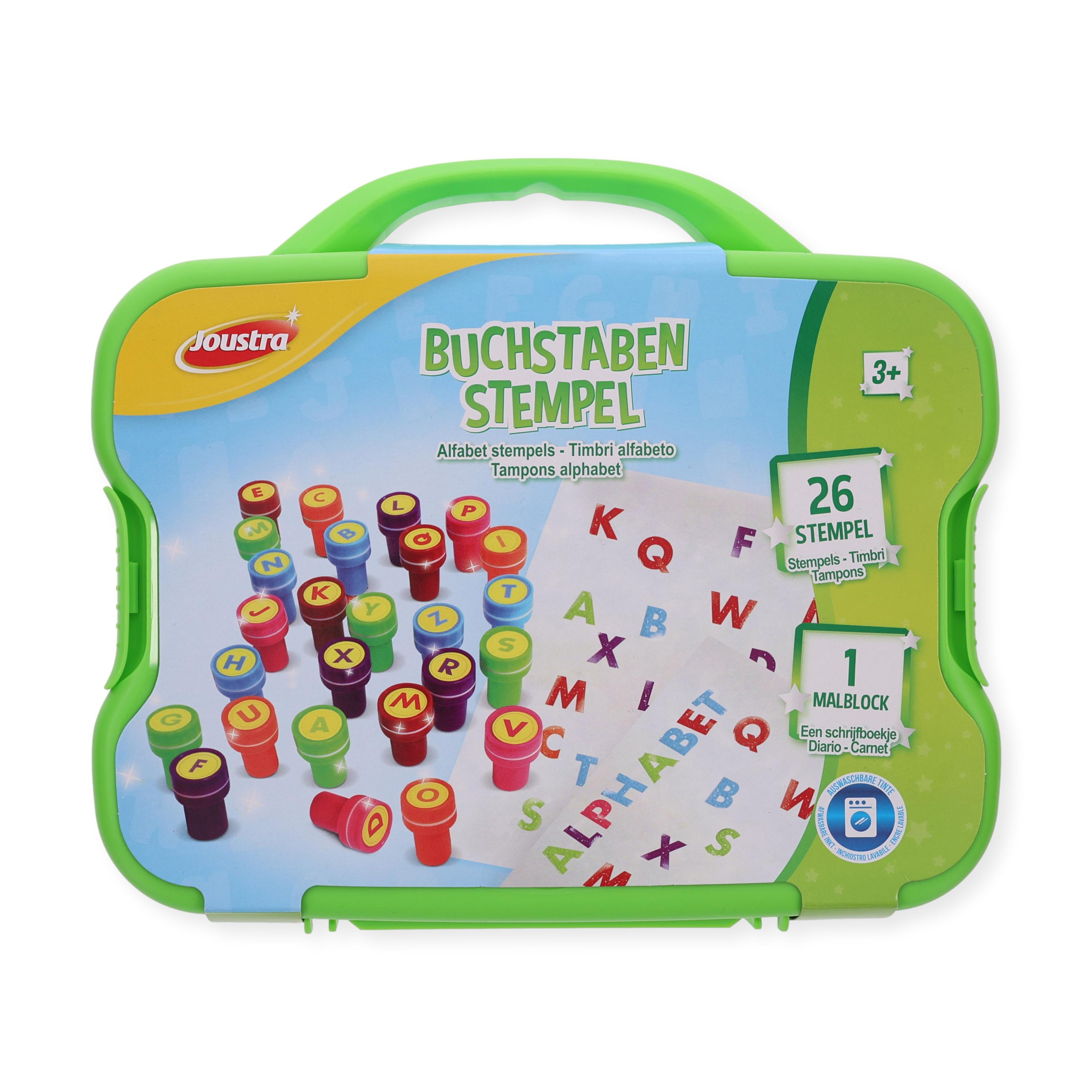 Selbstfärbende Stempelbuchstaben im Koffer - kinder-druckerei.de