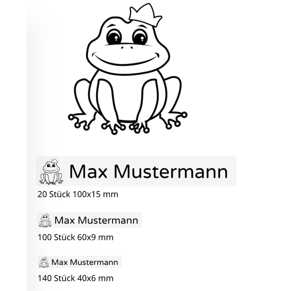 Transparente Namensaufkleber für Kinder (Set mit 260 Aufklebern in verschiedenen Größen) - kinder-druckerei.de