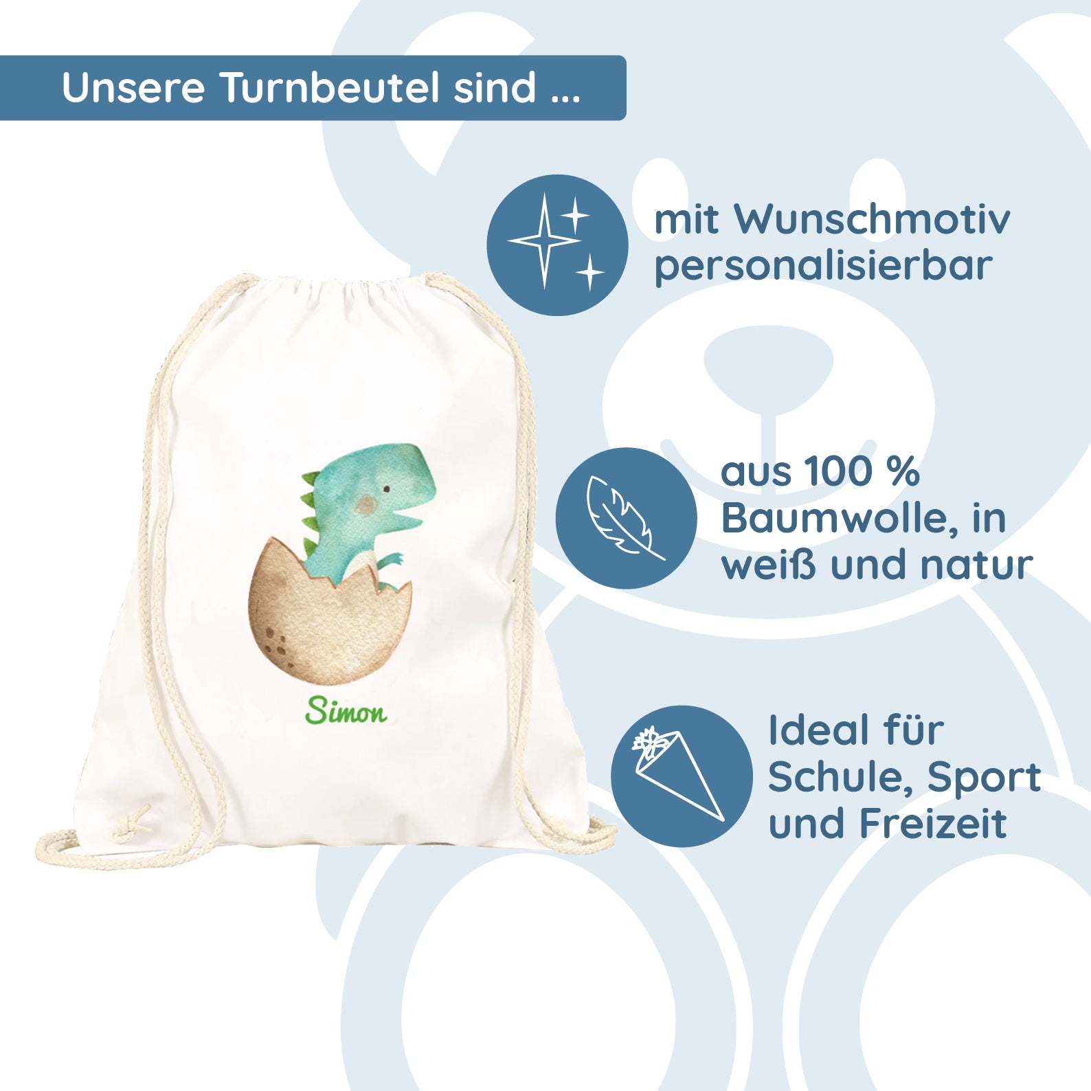 Turnbeutel-Rucksack mit individuellem Druck - kinder-druckerei.de