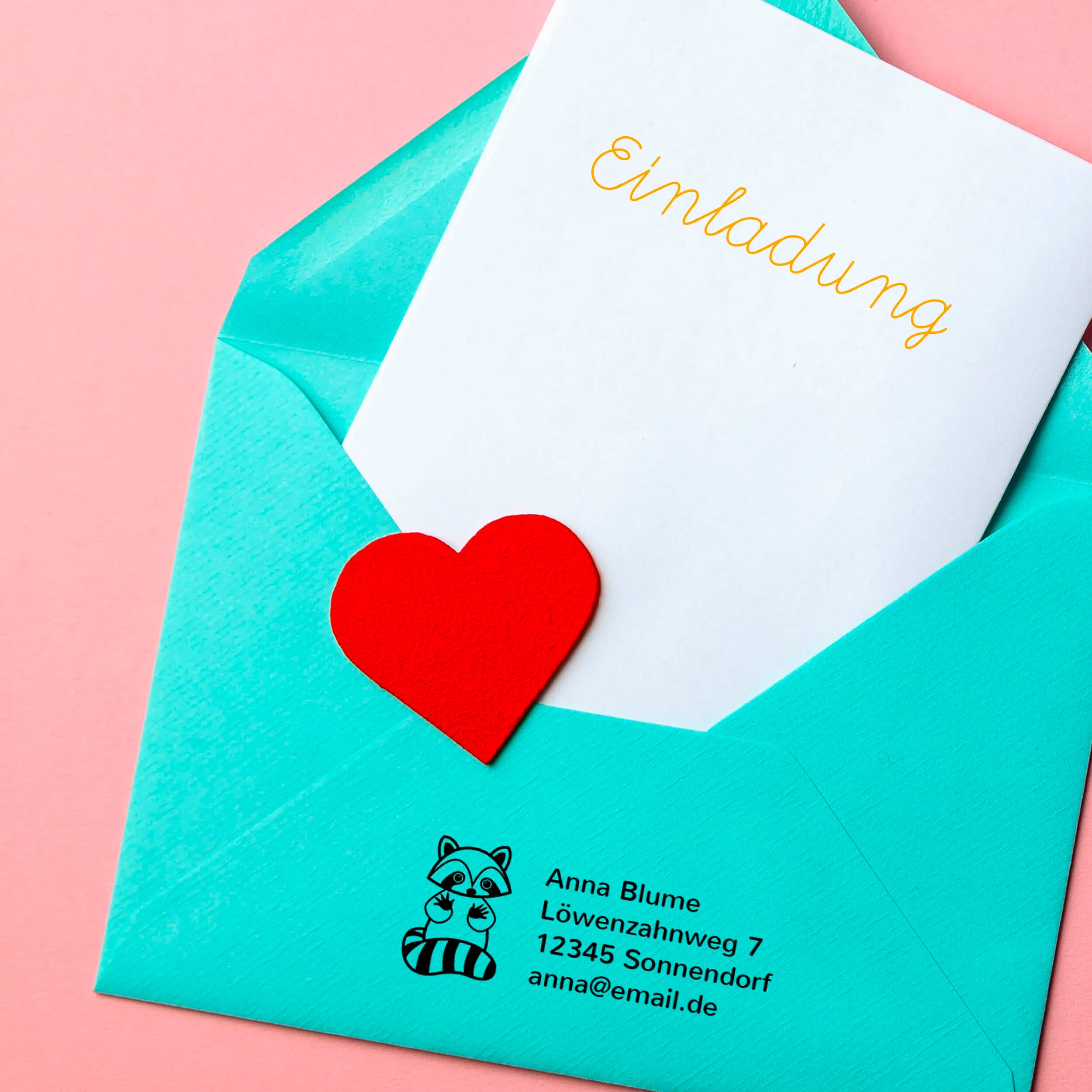 Kinderstempel 5 Zeilen mit Motiv / Namensstempel & Adressstempel (47 x18 mm) - kinder-druckerei.de