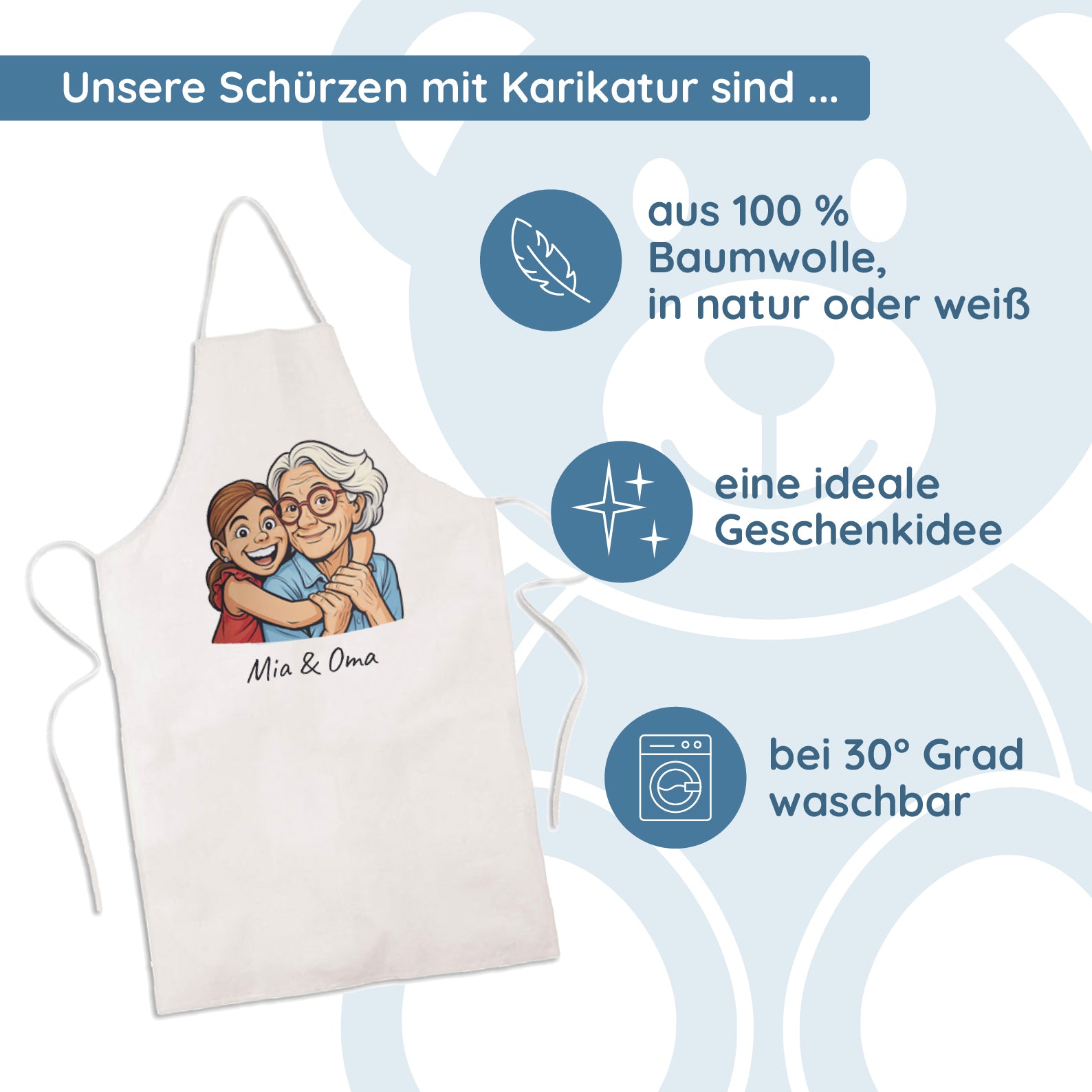 Apron with Caricature & Text
