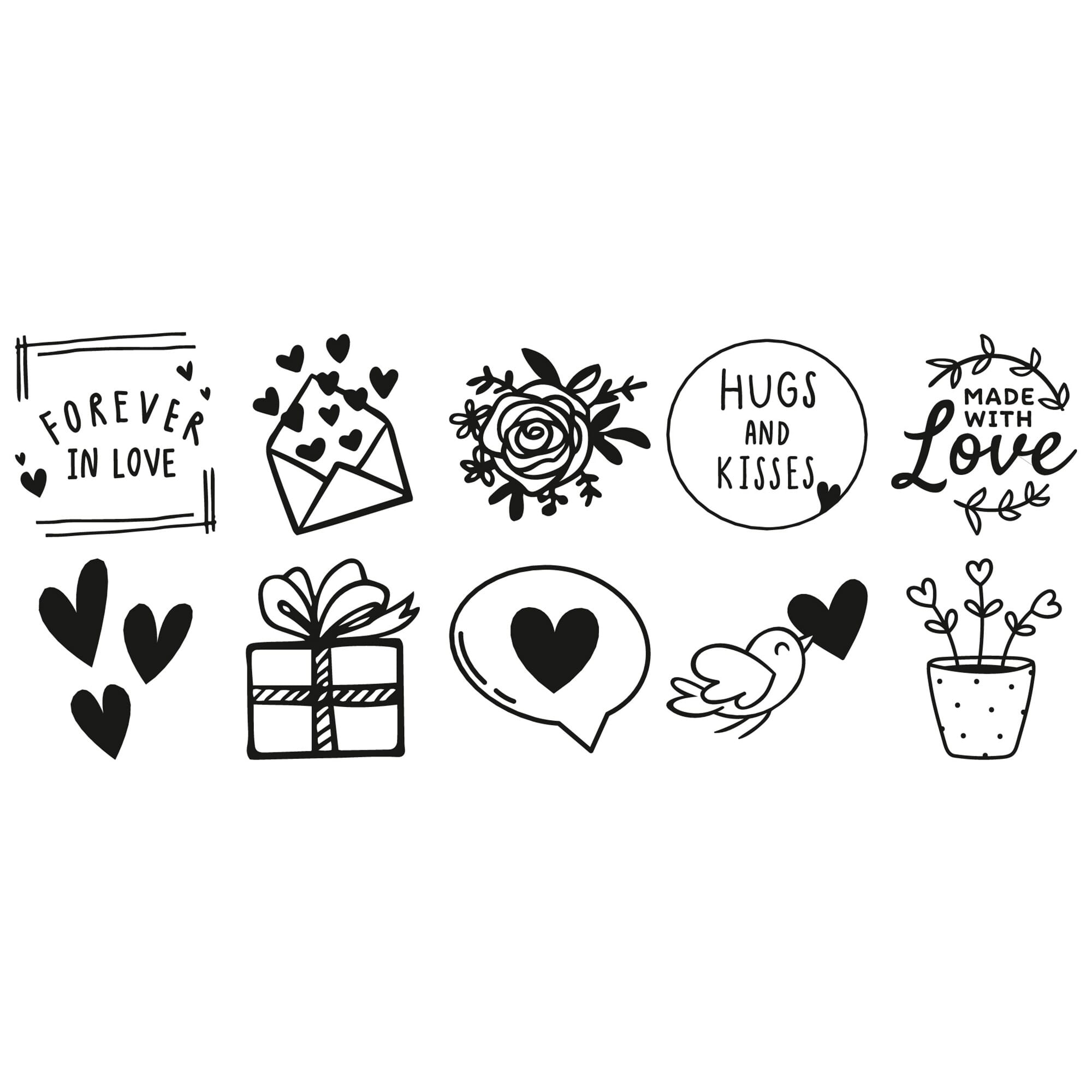 Trodat switch "Liebesbotschaften" DIY Stempel (20x20 mm)