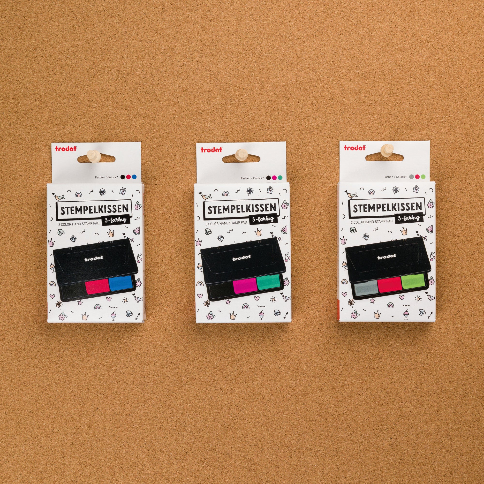 Trodat Kreativ Stempelkissen 9051 – 3-farbiges Stempelkissen (90 × 50 mm) - kinder-druckerei.de