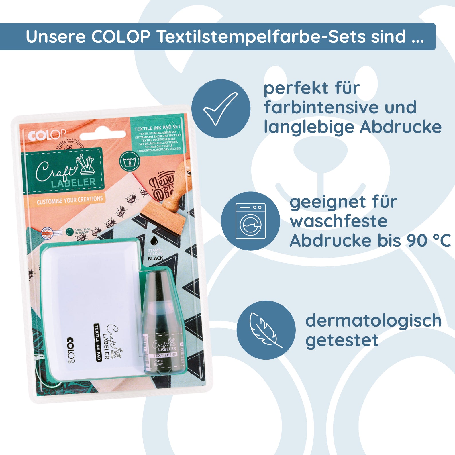 Colop Craft Labeler - Stempelkissen & Textilfarbe - kinder-druckerei.de
