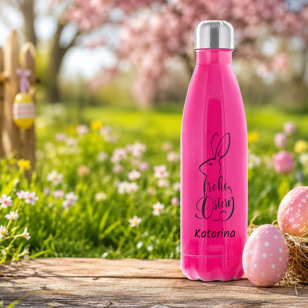 Thermosflasche / Isolierflasche aus Edelstahl mit individuellem Schwarzdruck