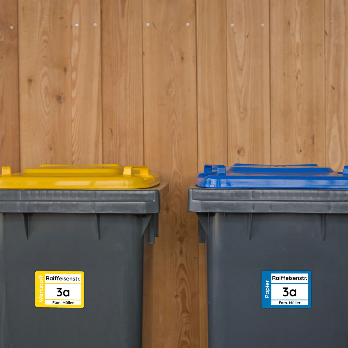 Mülltonnenaufkleber Set (4 Stück) – individuell gestaltbar, 19 x 14 cm - kinder-druckerei.de