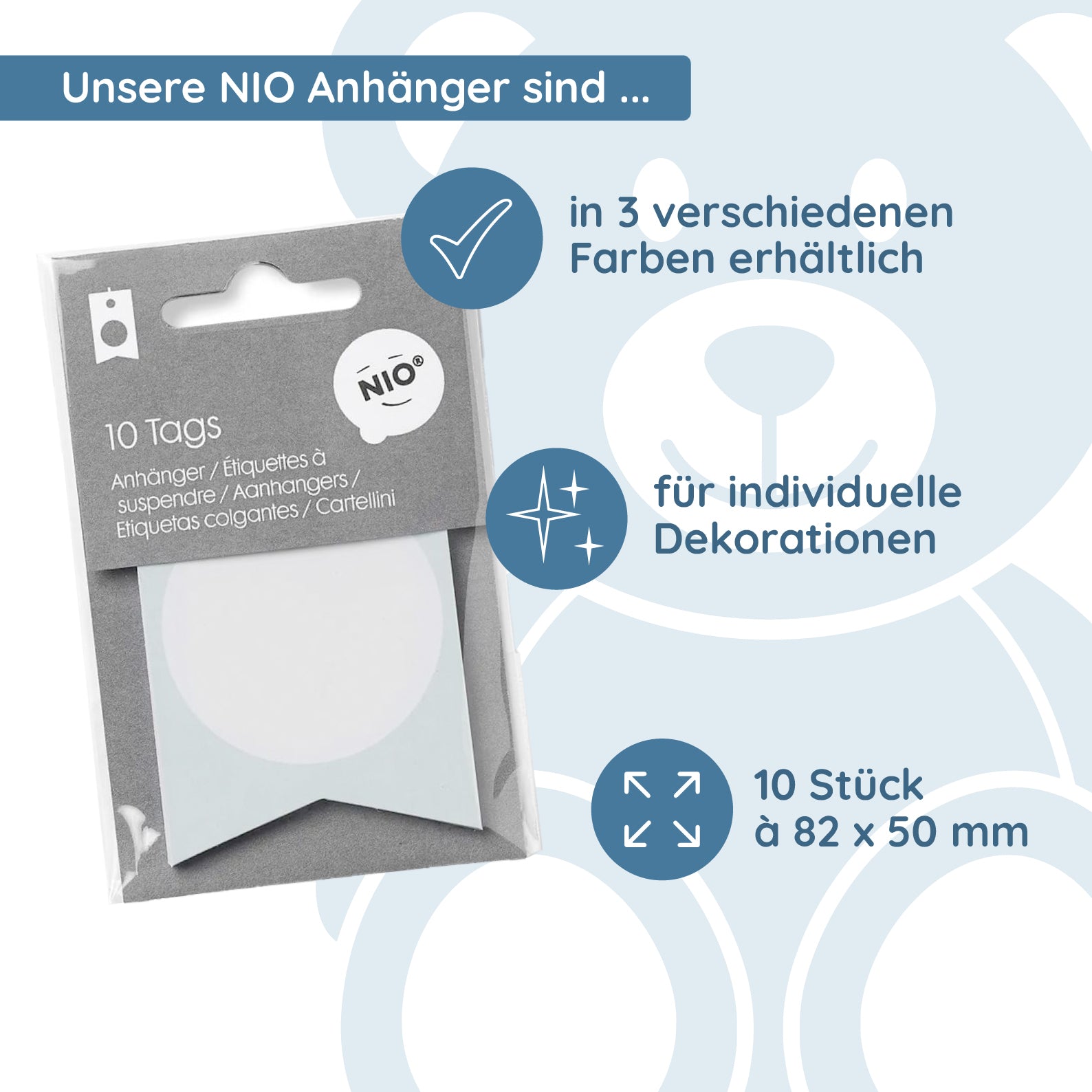 NIO Anhänger Mint (82x50 /200 mm - 10 Stück) - kinder-druckerei.de