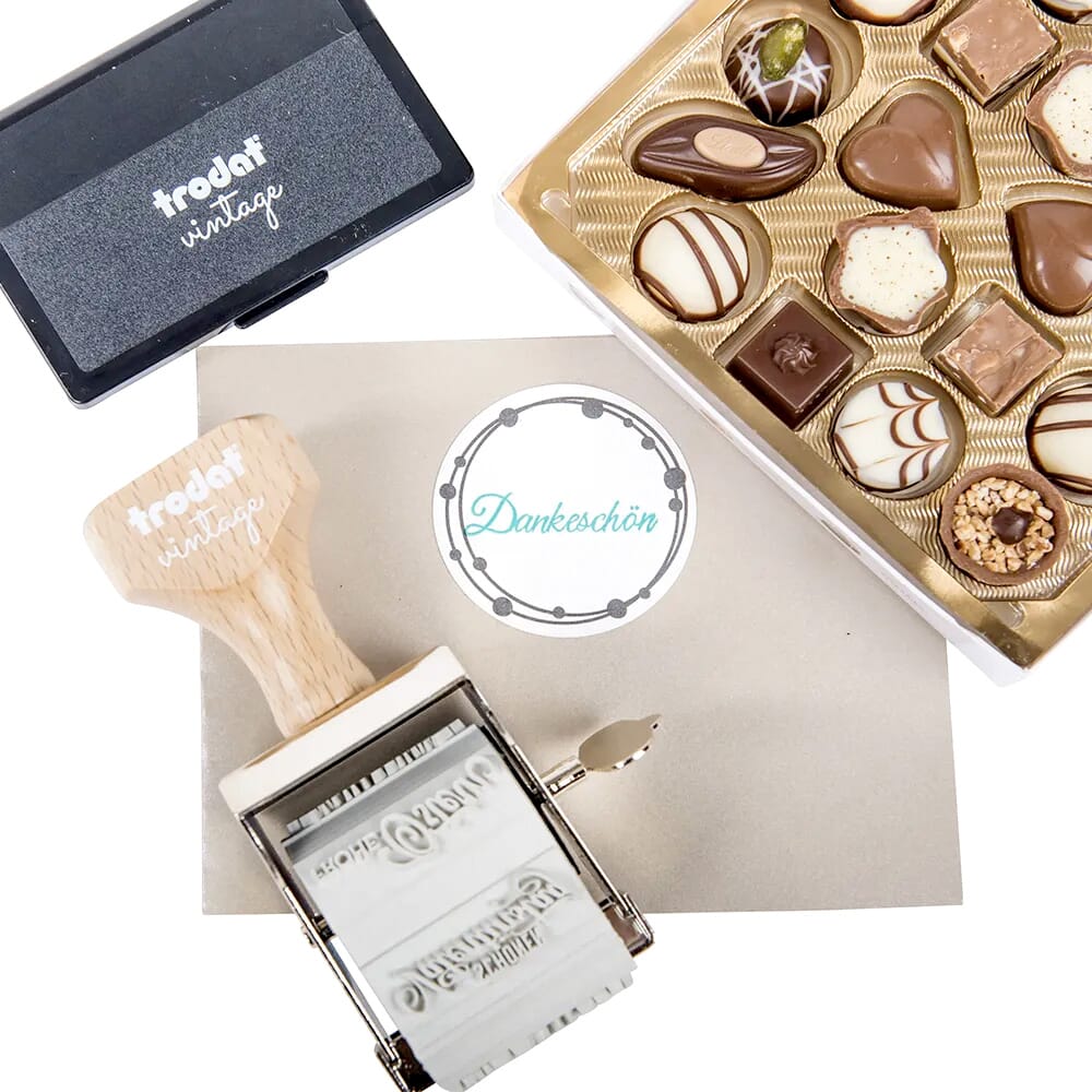 TRODAT Vintage Stempel "Glückwünsche"